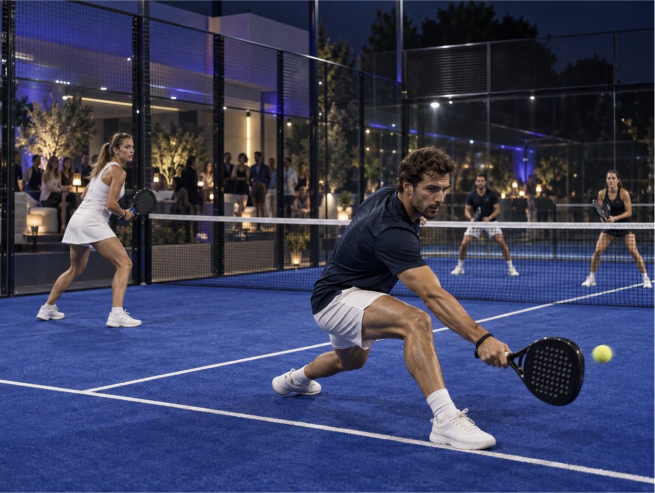Players and spectators at a The Court Padel Club event